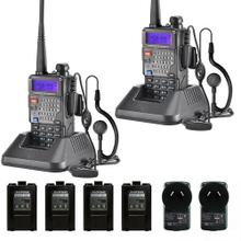 Handy Baofeng UV-5RE Kit x2 Bi-Banda 5w 128CH Hasta 10km + 4 Baterías y 2 Manos Libres