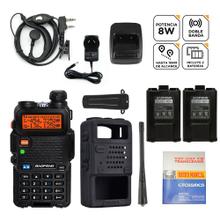 Handy Baofeng UV-5R Bi-Banda 8w 128CH c Funda Hasta 10km  2 Baterías y Manos Libres