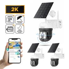 Kit x3 Cámara de Seguridad SriHome DH006 2k 4mp Con Panel Solar