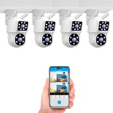 Kit x4 Cámaras De Seguridad SriHome Lente Dual WiFi Exterior Alerta Movimiento