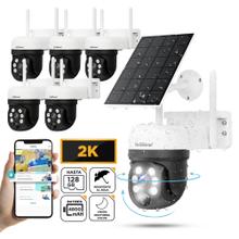 Kit x 6 Cámaras de Seguridad SriHome DH006 2k 4mp Con Panel Solar Visión Nocturna IP65