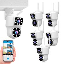 Kit x6 Cámaras De Seguridad SriHome Lente Dual WiFi Exterior Alerta Movimiento