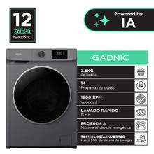 Lavarropas Automatico Gadnic 75 Kg Carga Frontal 14 Programas Inverter 1200 RPM Gris Oscuro