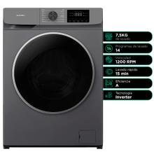 Lavarropas Automatico Gadnic 8 Kg Carga Frontal 14 Programas Inverter 1200 RPM Gris Oscuro