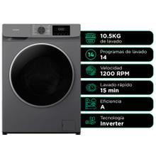 Lavarropas Automatico Gadnic 105 Kg Carga Frontal 14 Programas Inverter 1200 RPM Gris Oscuro