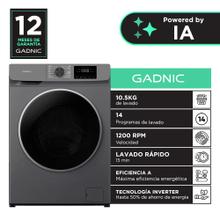Lavarropas Automatico Gadnic 105 Kg Carga Frontal 14 Programas Inverter 1200 RPM Gris Oscuro