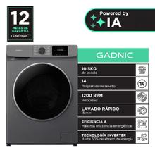 Lavarropas Automatico Gadnic 105 Kg Carga Frontal 14 Programas Inverter 1200 RPM Gris Oscuro