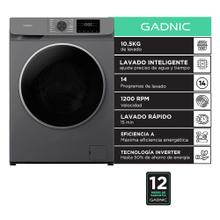 Lavarropas Automatico Gadnic 10.5 Kg Carga Frontal 14 Programas Inverter 1200 RPM Gris Oscuro