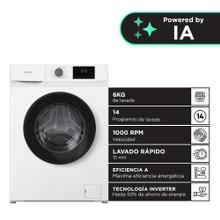  Lavarropas Gadnic 6 kg Inverter 1000 RPM 14 Programas 1850W Clase A Blanco