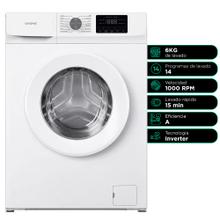  Lavarropas Gadnic 6 kg 1000 RPM 14 Programas 1850W Clase A Blanco