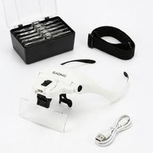 Vincha Lupa Gadnic Con Luz LED Y 5 Aumentos Profesional Manos Libres
