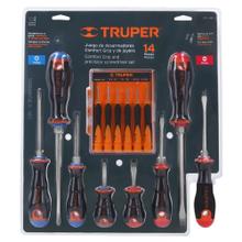 Juego Destornillador Fuerza Joyero14 Pcs Truper Mango Comfort Grip