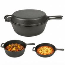 Olla Sartén Gadnic De Hierro Fundido Doble Función Tipo Horno Holandés