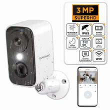 Camara Seguridad Gadnic Wifi Bateria Recargable 3MP Super HD Gran Angular Exterior Vision Nocturna Audio Bidireccional