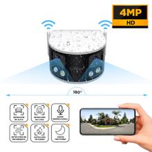 Camara De Seguridad Wifi Srihome 4MP 4K IA Reconocimiento Facial Vehiculos Fuego Dual Lente 36mm Vision 180 Grados Vision Nocturna Color Audio Bidireccional