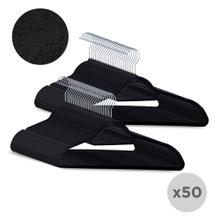 Perchas Plásticas Gadnic KP50 Kit x50 Terciopelo Antideslizantes Flexibles 45cm