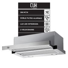 Extractor Purificador De Cocina CUK By Gadnic Extensible 60 Cm Acero Inoxidable 350 m³/h Doble Filtro De Aluminio Lavable Luz LED 2 Velocidades 65W