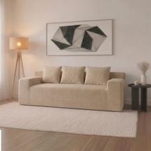 Sillón Sofá Rieti By Gadnic 3 Cuerpos 220 cm Espuma Comprimido 1 Pieza Beige