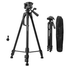 Trípode Cámara Gadnic T-3 Aluminio 140mt Cabezal 90 Bloqueo Flip Gancho Contrapeso