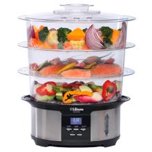 Vaporera Eléctrica Liliana Naturel AV930 Digital 3 Niveles 12Lts Arrocera Espacio Para Huevos