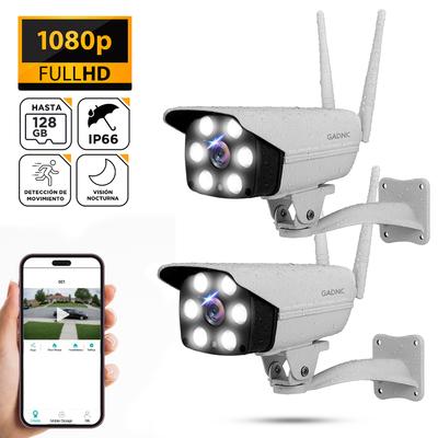 Camaras De Seguridad Gadnic CM200W x2 IP WIFI Exteriores HD 1080P