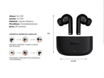 Auriculares Bluetooth QCY T19 Manos Libres Inalambrico Negro