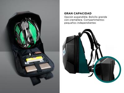 Mochila Para Moto Gadnic Pantalla Led Porta Casco Semi Rígida Bidcom