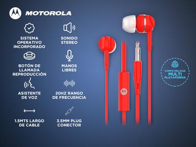 Auriculares Motorola In-ear Earbuds 105 Con Microfono