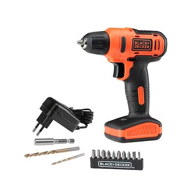 Taladro Atornillador Inalambrico Black+Decker 10mm 12v Puntas