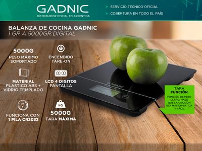 Balanza De Cocina Gadnic G04 1gr a 5000grg Digital Electronica