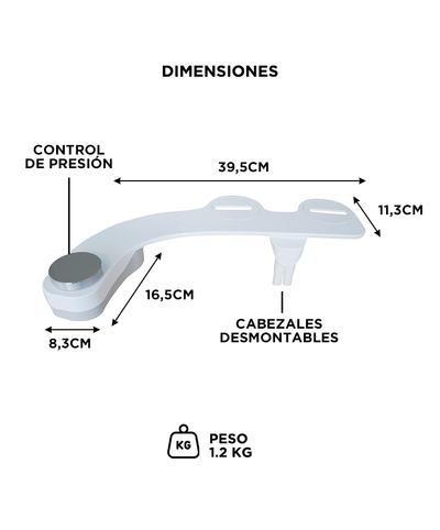 Bidet Para Inodoro Gadnic CleanSeat 200 Agua Fría Boquillas Gadnic