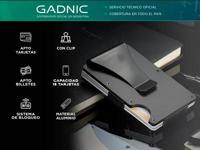 Billetera Gadnic de Aluminio con Clip Tarjetero Elegante Gadnic