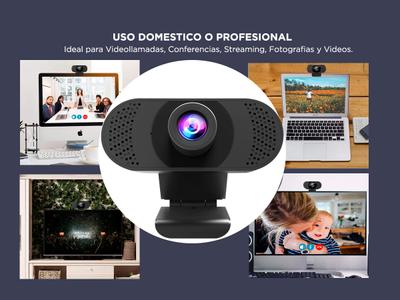 Webcam Gadnic Full HD 1080p USB con Micrófono Streaming 30fps Gadnic