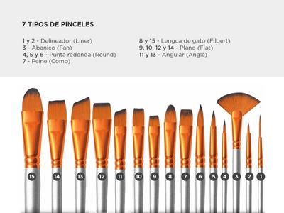 Kit x15 Pinceles para Artistas Gadnic ART3 Arte y Pintura Estuche Esponja  Espatula