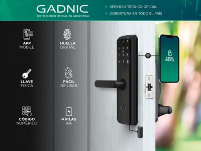 Cerradura Biometrica Gadnic Smart-L Huella Digital Bluetooth ...