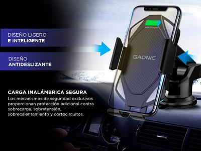 15W Qi Cargador Inalámbrico Para Auto, Soporte De Telefono Para