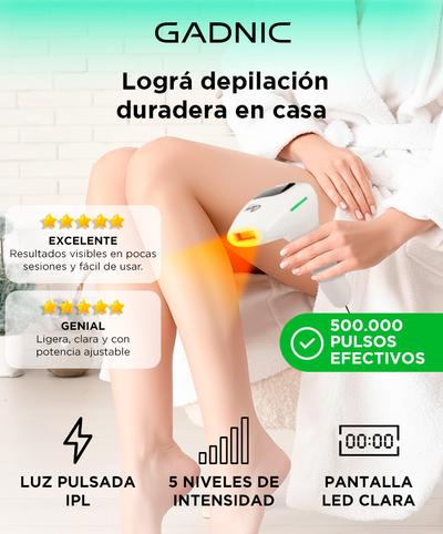 Depiladora Laser IPL990KP Gadnic Luz Pulsada Intensidades