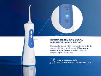 Irrigador Bucal Nicefeel Inalámbrico FC156 Blanco y Azul Bidcom
