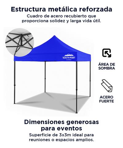 Gazebo Gadnic 3X3M-NR Plegable 3x3 Toldo Reforzado Estructura Metalica