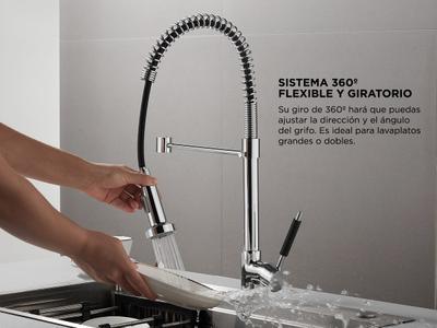 griferia piazza canilla monocomando alta para baÃ±o