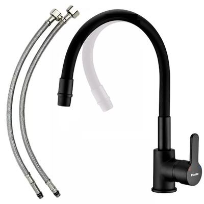 Griferia Piazza Emblem Cocina Monocomando Emblem Negro Flexible