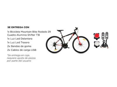 Bicicleta MTB Rod 29 Shifter T18 cuadro aluminio Kit luces de - Main Image
