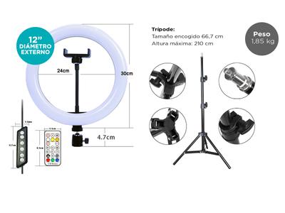 Aro de Luz Led Rgb Gadnic 30cm 12 Gadnic