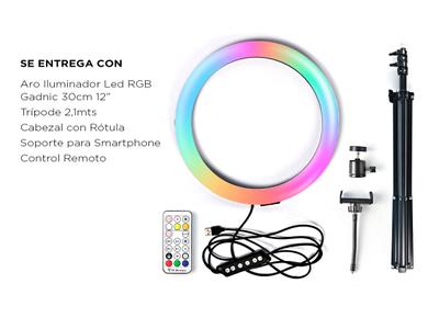 Aro de Luz Led Rgb Gadnic 30cm 12 Gadnic