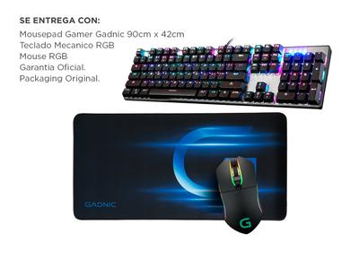 Kit Teclado Mecanico RGB Mouse RGB Pad Extra Large Gadnic Gadnic