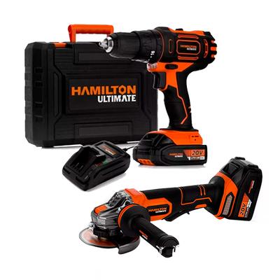 Kit Herramientas Inalambricas 20v Amoladora 115mm Taladro Hamilton