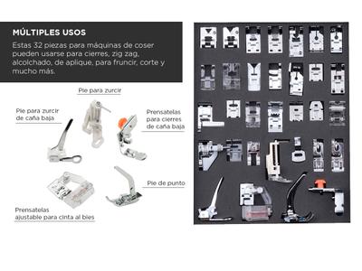 prensatelas para smart pfaff Kit De Prensatelas Juego De Accesorios Para Máquina De Coser 32pcs/Set Kit De Prensatelas Para Caminar De Costura Juego De Piezas De Prensatelas Para Máquina De Coser Acce