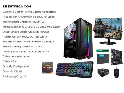 Pc Armada Gamer AMD Ryzen 5600G con Monitor 20