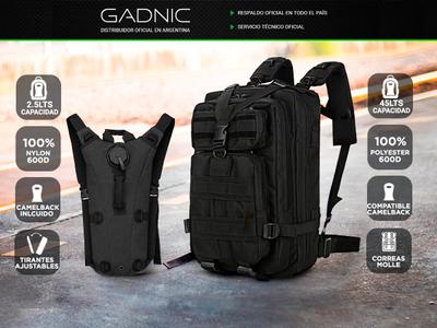 Kit Mochila Táctica Militar 45L Mochila Camel Back Bidcom