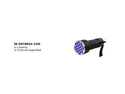Linterna UV De 100 LEDs - Luz Negra Para Detección, Usa 6 Pilas AA, Ideal Exterior O Inspecciones